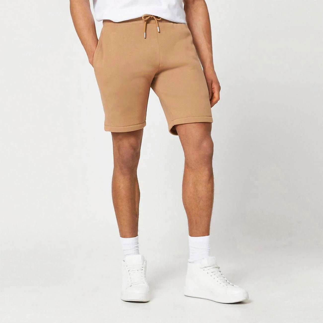 Men's Premium Quality Casual Style Solid Pattern Bermuda Pants with Stylish Cargo Pocket Plain Fleece Shorts for Men