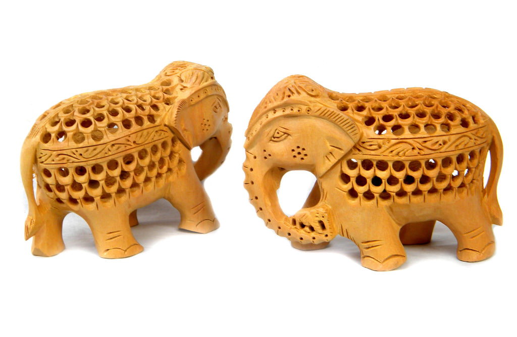 Factory Hot Sale Supplier Big Elephant Statue 10" and 12" Resin Carved Antique Undercut Design Figurine India Home Decor
