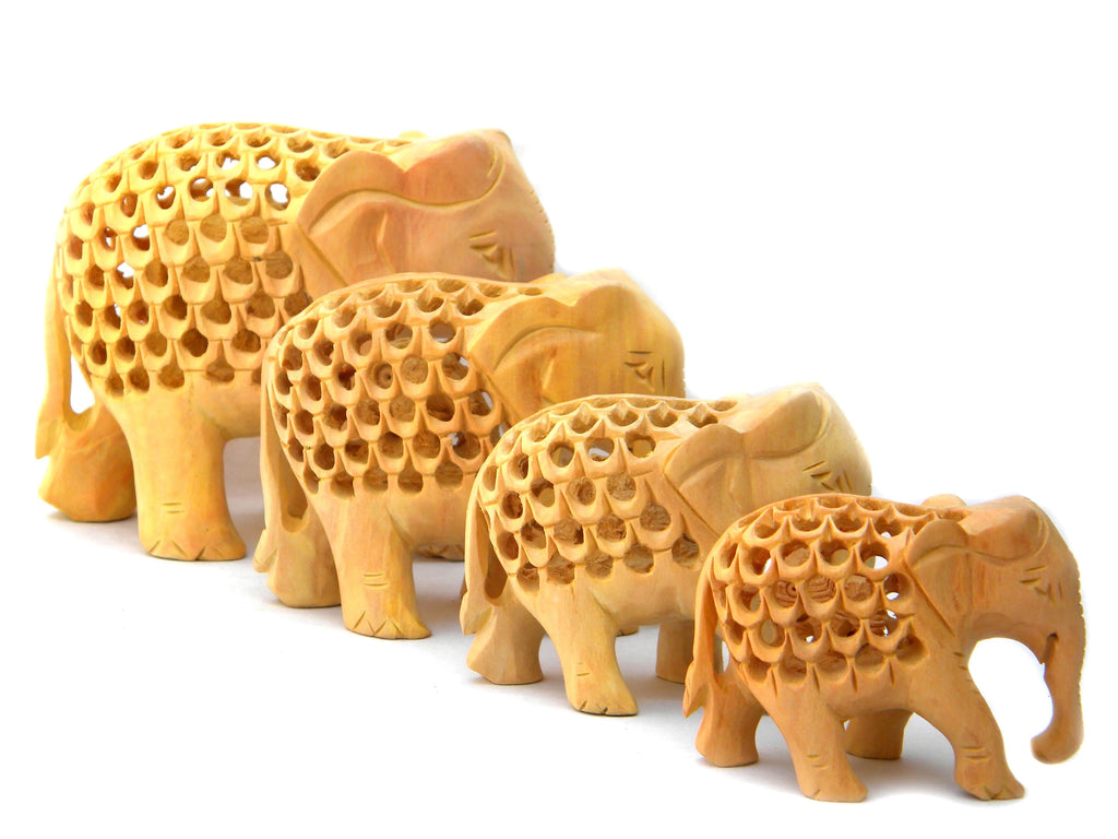 Factory Hot Sale Supplier Big Elephant Statue 10" and 12" Resin Carved Antique Undercut Design Figurine India Home Decor