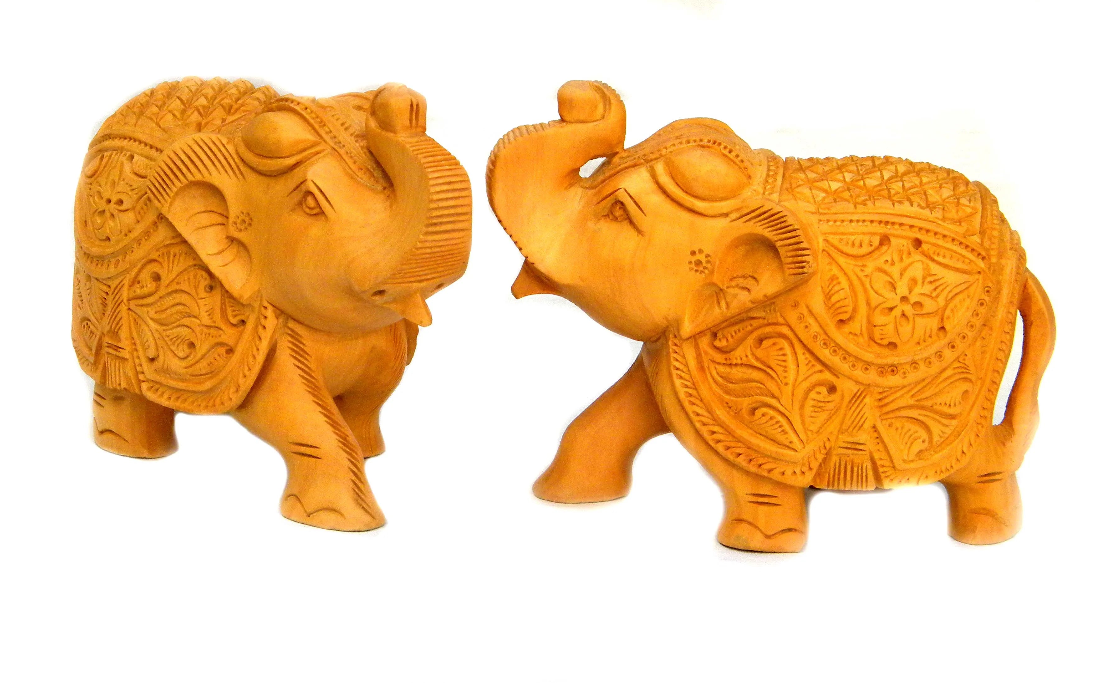 Factory Hot Sale Supplier Big Elephant Statue 10" and 12" Resin Carved Antique Undercut Design Figurine India Home Decor