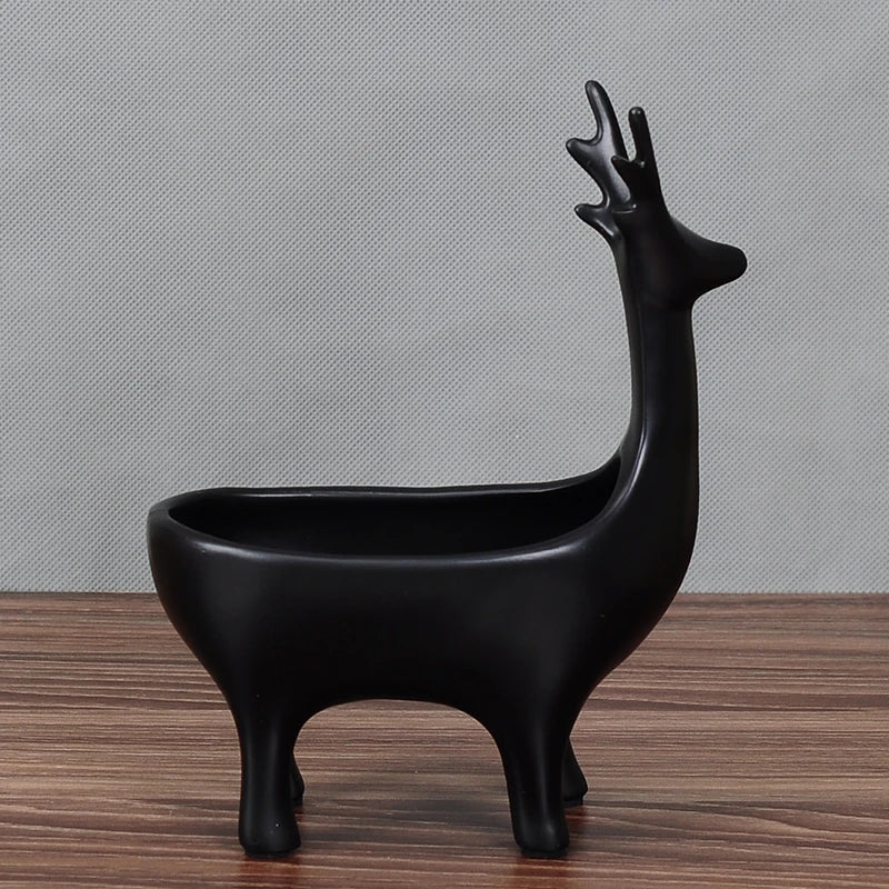 Creative Artistic Deer Sculpture Figurine Ornament Resin Epoxy Folk Art Collectible Home Decor