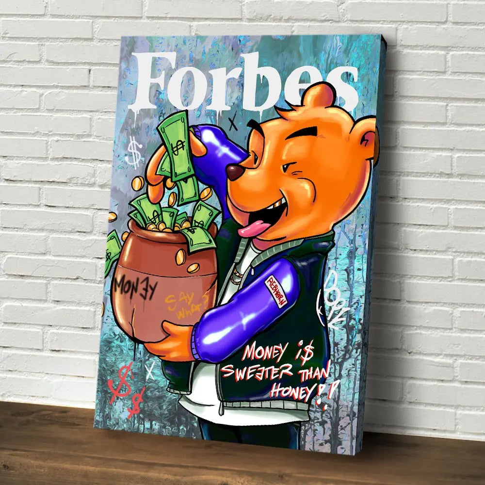 Oil Painting MONEY IS SWEETER THAN HONEY Canvas Print Painting Picture Wall Art Picture Living Room Home Decor