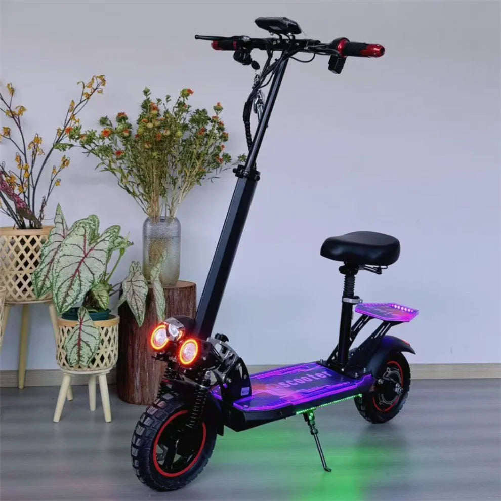 New Design High-Speed 500W Motor Adult Electric Scooter 36V 13Ah 10 Inch Big Two-Wheel Foldable Buy with LED Lights Manufacturer