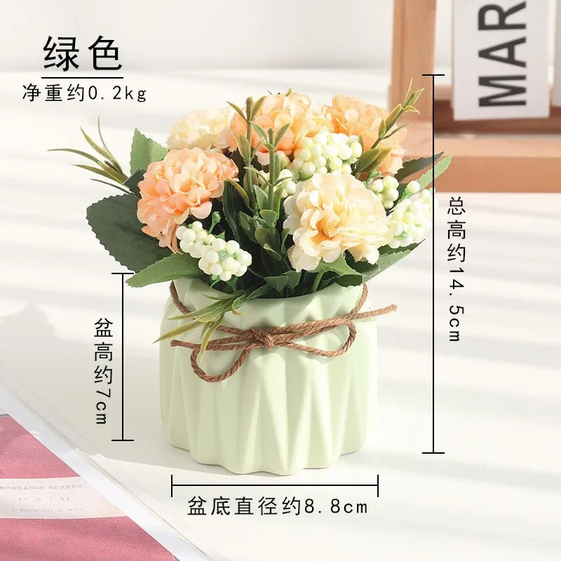 Sunflower Bonsai, Office Greenery, Living Room Home Decor, Ceramic Simulation Flower Ornaments