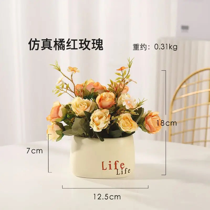 Sunflower Bonsai, Office Greenery, Living Room Home Decor, Ceramic Simulation Flower Ornaments