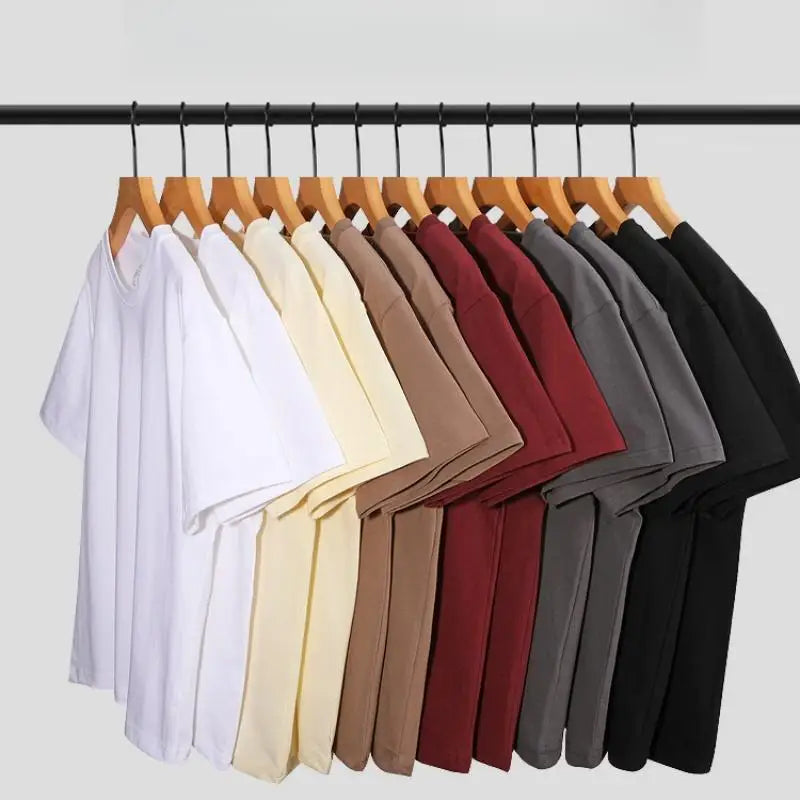 Custom Men's 100% Cotton Knitted 280gsm Breathable Running Compression Gym Fitness Oversized Training Hip Hop T-shirt