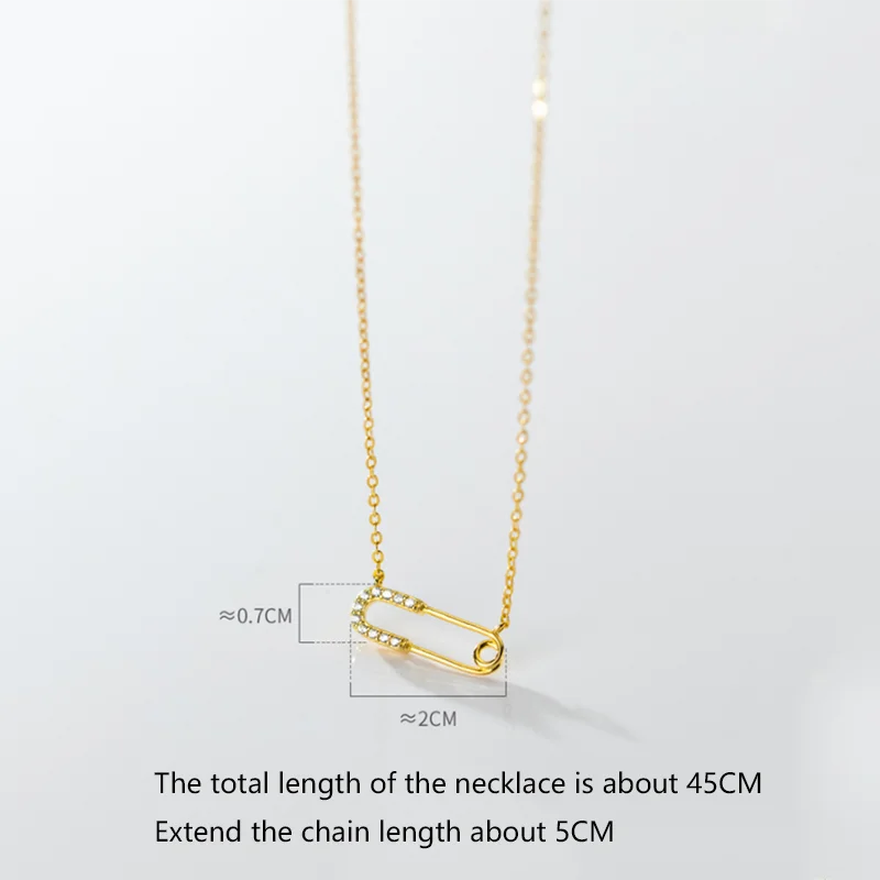 KAMIRA Real 925 Sterling Silver Fashion Luxury Pin Clavicle Necklace for Women Wedding Simple Elegant 18k Gold Fine Jewelry Gift