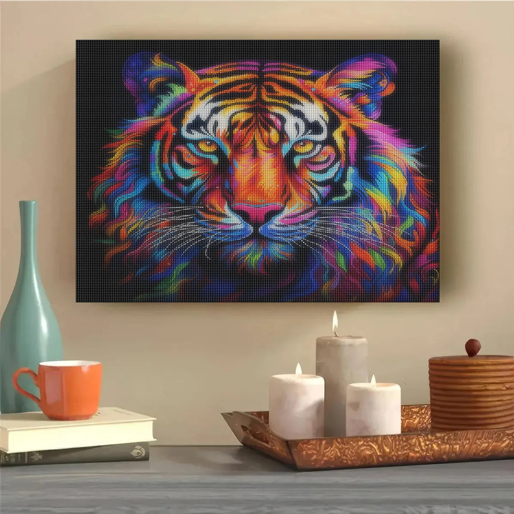 5D Diamond Embroidery Kit Handpainted Tiger Cross Stitch Full round DIY Home Decor 30x40cm/12x16inch Animal Design