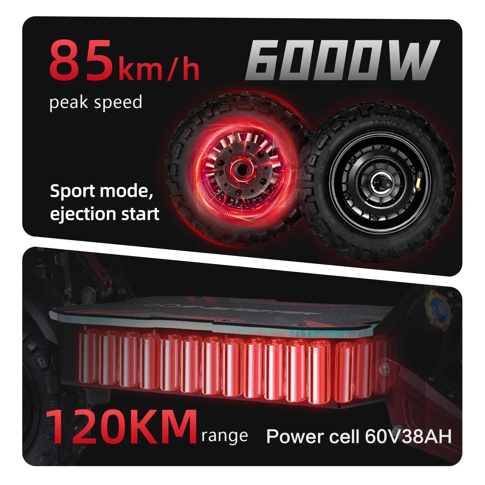 EU Warehouse  NFC Hydraulic Brake 6000w Dual Motor 38A Battery 85km/h Speed Long Range Off Road Adult Electric Scooters