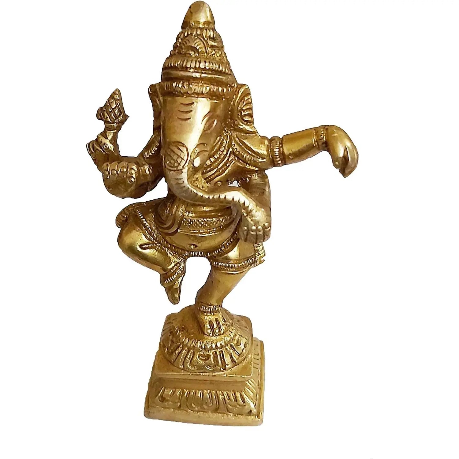 PARIJAT HANDICRAFT Shabby Chic Luxury Ganesha Statue Handmade Brass Hindu God for Home Decor Office Pooja Mandir