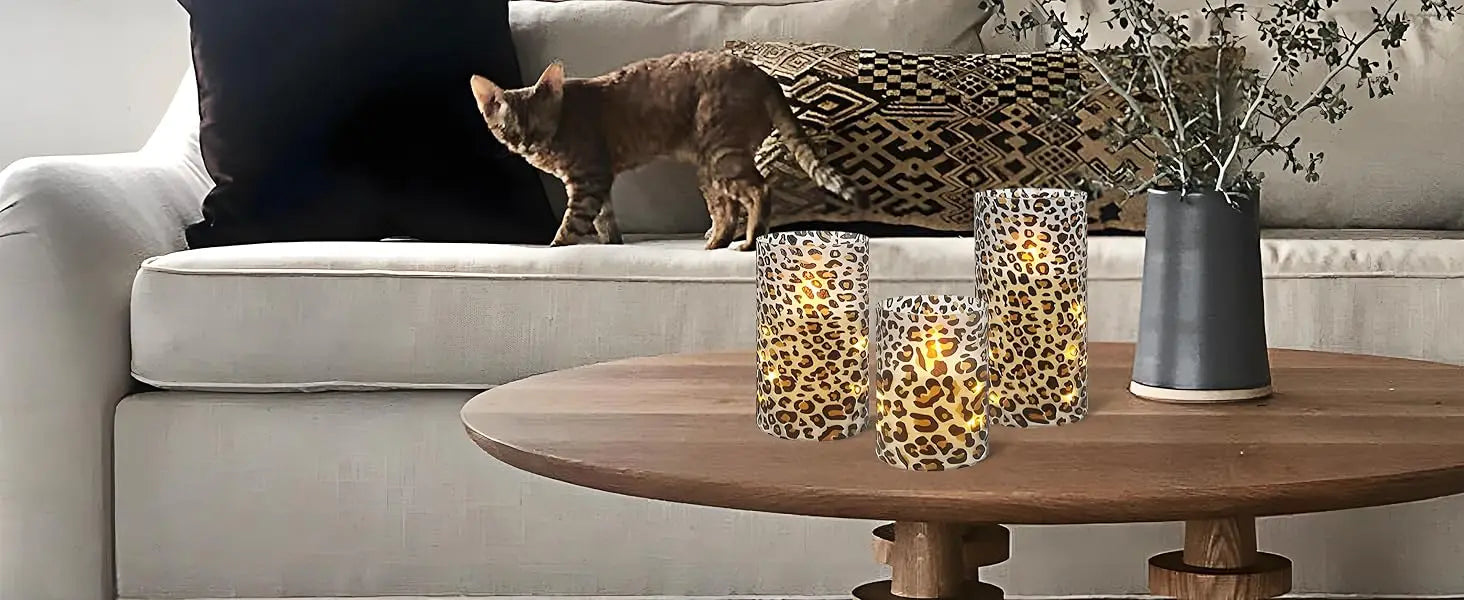 Bohemia Home Decor Set 3 Sunflower-Themed LED Pillar Candles Remote Timer Flameless Flickering 3D Wick Acrylic Recessed