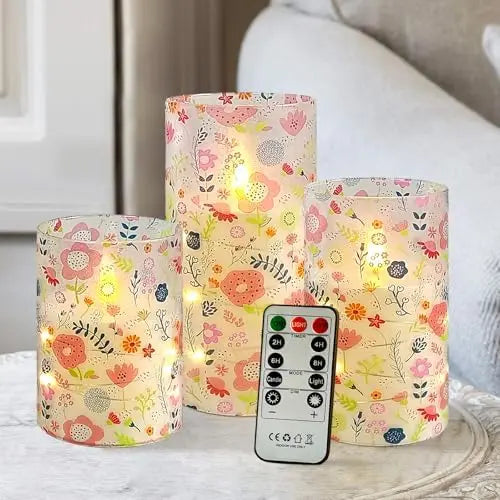Set bougies LED florales sans flamme