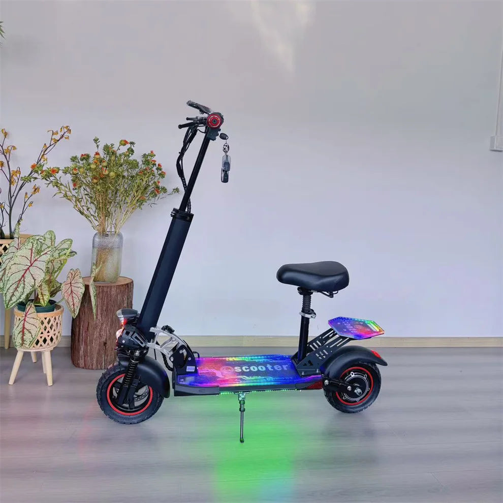 New Design High-Speed 500W Motor Adult Electric Scooter 36V 13Ah 10 Inch Big Two-Wheel Foldable Buy with LED Lights Manufacturer