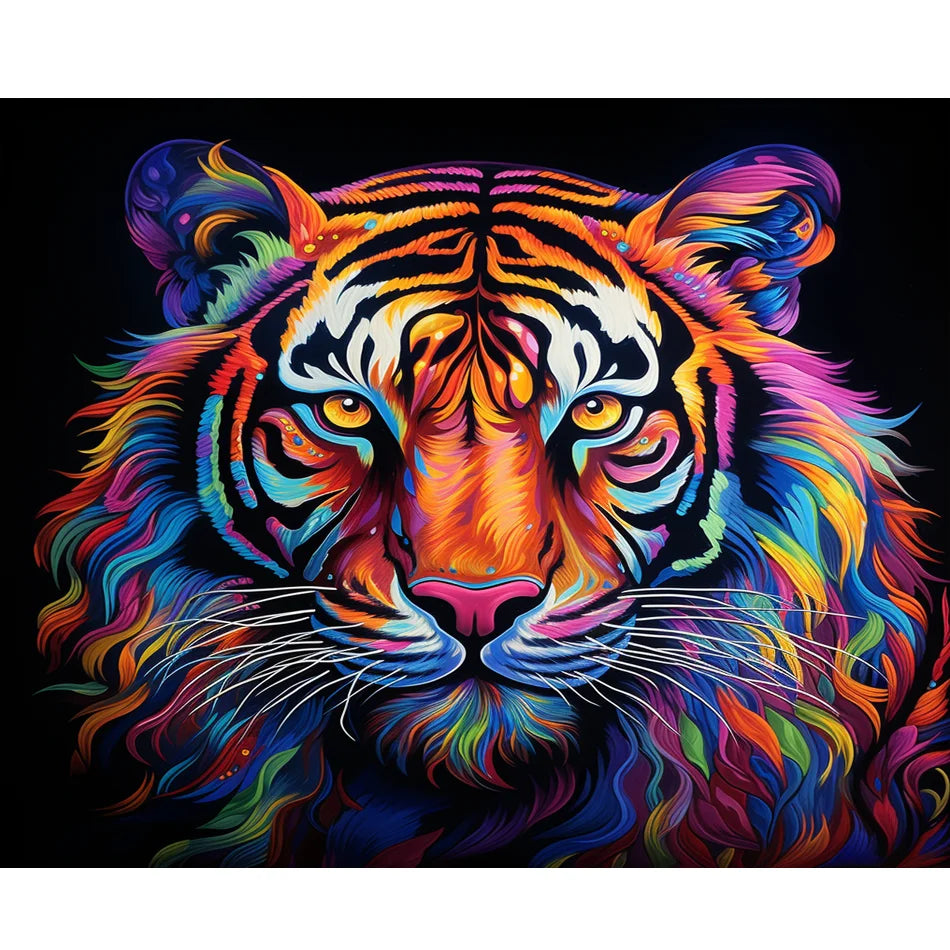 5D Diamond Embroidery Kit Handpainted Tiger Cross Stitch Full round DIY Home Decor 30x40cm/12x16inch Animal Design