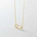 KAMIRA Real 925 Sterling Silver Fashion Luxury Pin Clavicle Necklace for Women Wedding Simple Elegant 18k Gold Fine Jewelry Gift