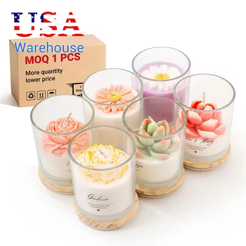 AIKUN 8 * 9cm Luxury Handmade Custom Logo Jar Gift Packaging Soy Wax Aromatherapy Candle for Home Decor Brands