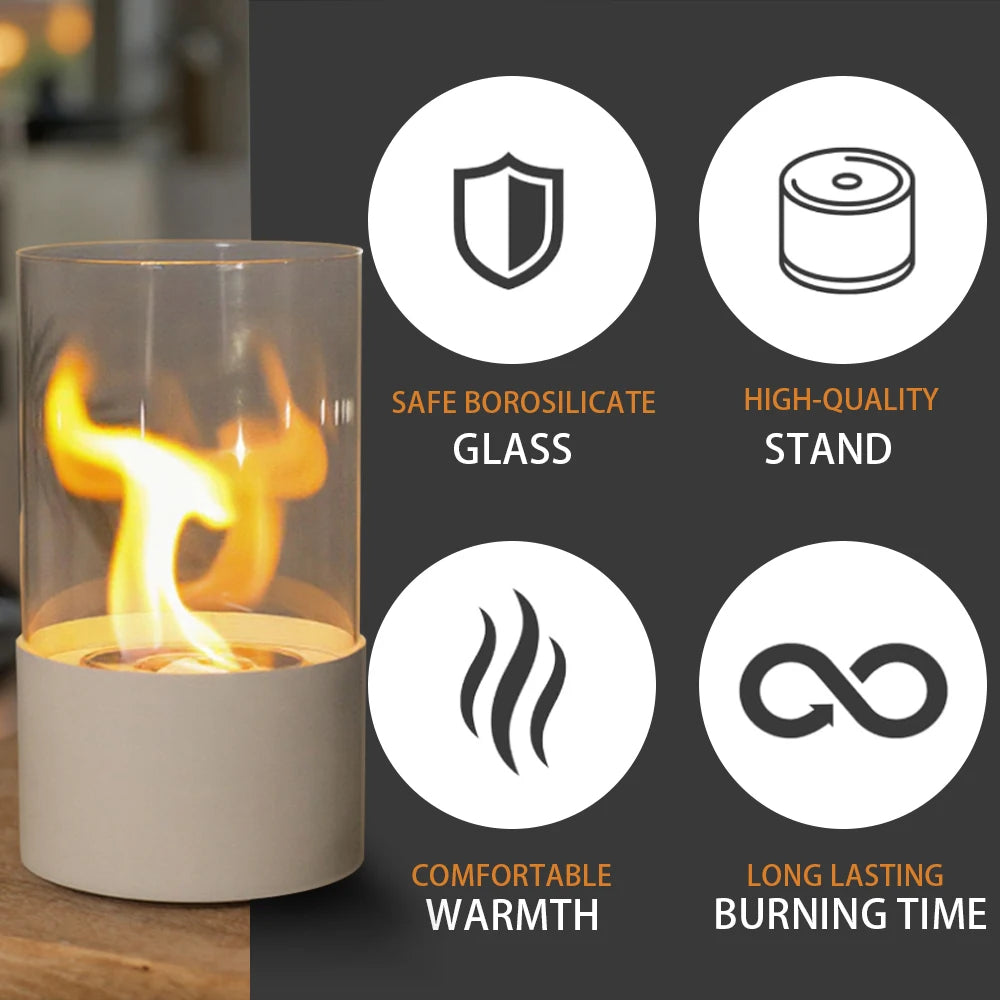 Round Metal Candle Holder with Glass for Tealight Candle Holder  for Home Decor (US Stocks)