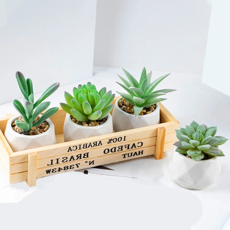 Succulents Plants Bonsai Cactus Potted Plants Garden Greenery Faux Succulents for Home Decor