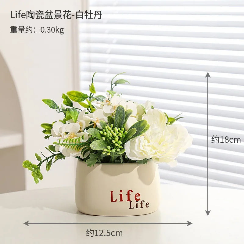 Sunflower Bonsai, Office Greenery, Living Room Home Decor, Ceramic Simulation Flower Ornaments