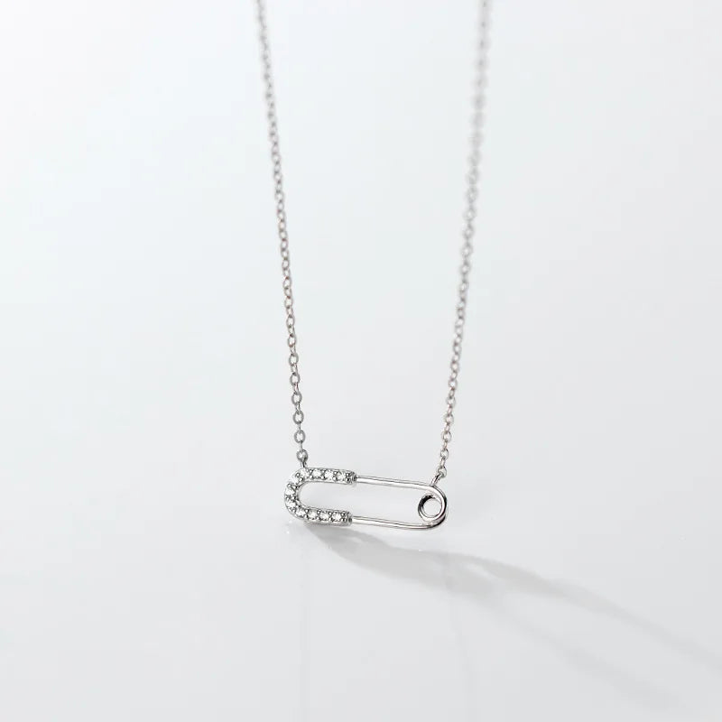 KAMIRA Real 925 Sterling Silver Fashion Luxury Pin Clavicle Necklace for Women Wedding Simple Elegant 18k Gold Fine Jewelry Gift