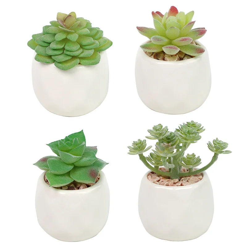 Succulents Plants Bonsai Cactus Potted Plants Garden Greenery Faux Succulents for Home Decor