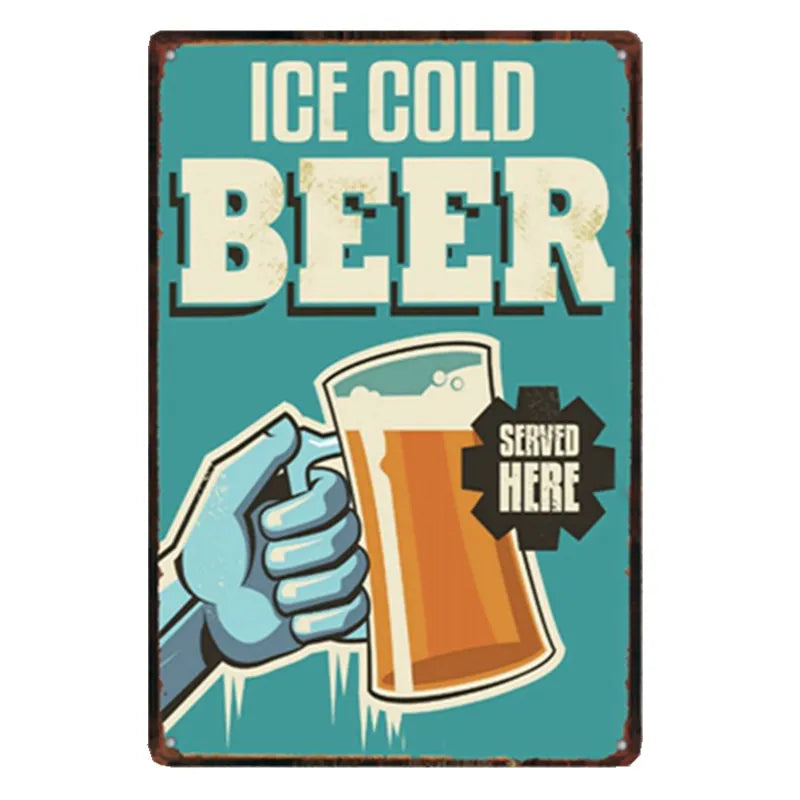 Poster Beer Signs Vintage Plaque Bar Decoration Metal Plates For Wall Shabby Chic Home Decor 20x30 cm