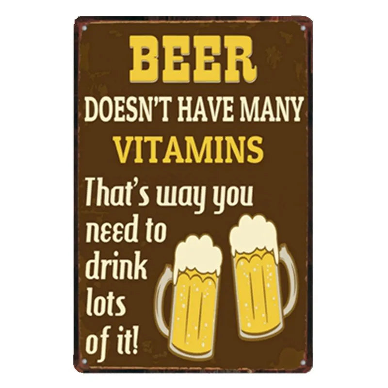 Poster Beer Signs Vintage Plaque Bar Decoration Metal Plates For Wall Shabby Chic Home Decor 20x30 cm