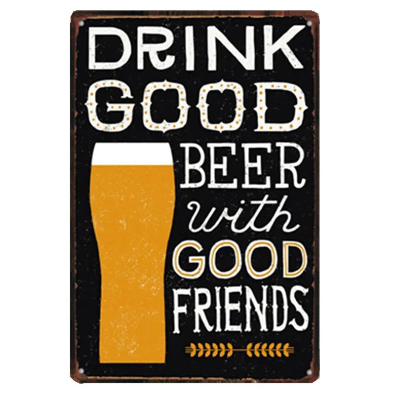 Poster Beer Signs Vintage Plaque Bar Decoration Metal Plates For Wall Shabby Chic Home Decor 20x30 cm