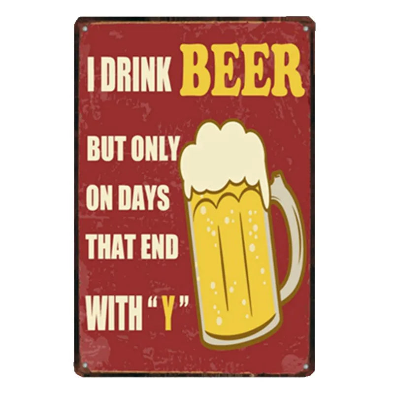 Poster Beer Signs Vintage Plaque Bar Decoration Metal Plates For Wall Shabby Chic Home Decor 20x30 cm