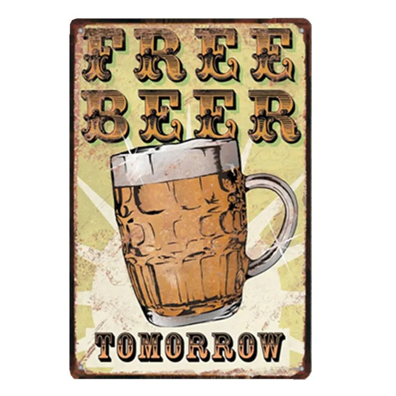 Poster Beer Signs Vintage Plaque Bar Decoration Metal Plates For Wall Shabby Chic Home Decor 20x30 cm