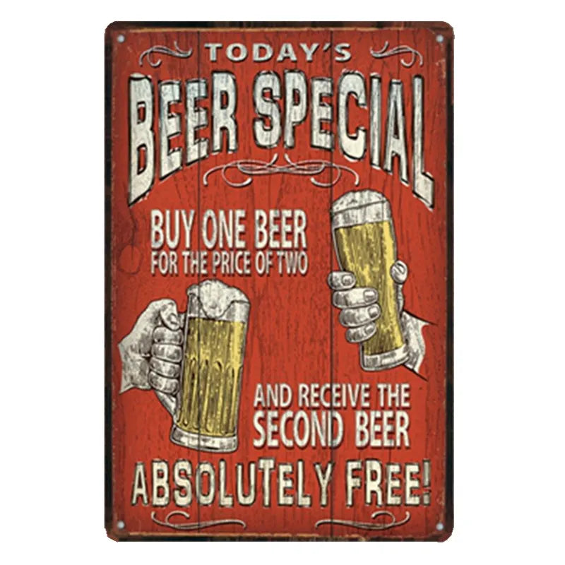 Poster Beer Signs Vintage Plaque Bar Decoration Metal Plates For Wall Shabby Chic Home Decor 20x30 cm