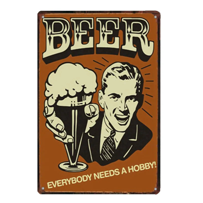 Poster Beer Signs Vintage Plaque Bar Decoration Metal Plates For Wall Shabby Chic Home Decor 20x30 cm