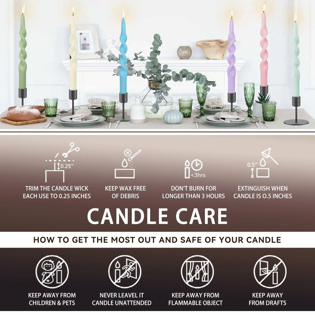 Unscented Spiral Taper Candles  Gradient Coffee Candle Sticks 4 PCS Twisted Candle for Home Decor Decor Wedding Decorations