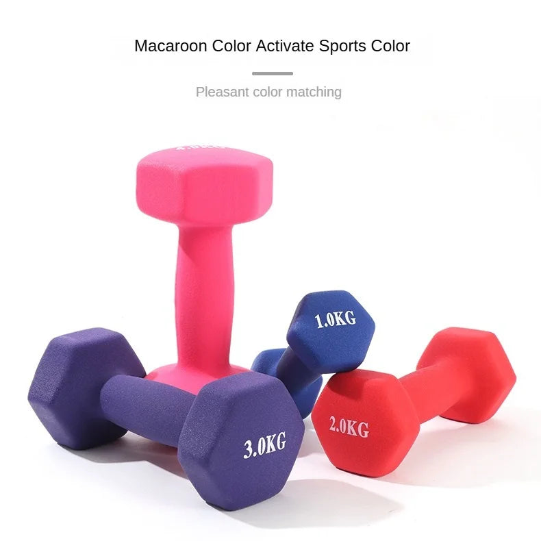 High Quality Stylish Lightweight Small Rubber-Covered Adjustable Anti-Slip Dumbbells Women's Bodybuilding Arms Exercise Tool