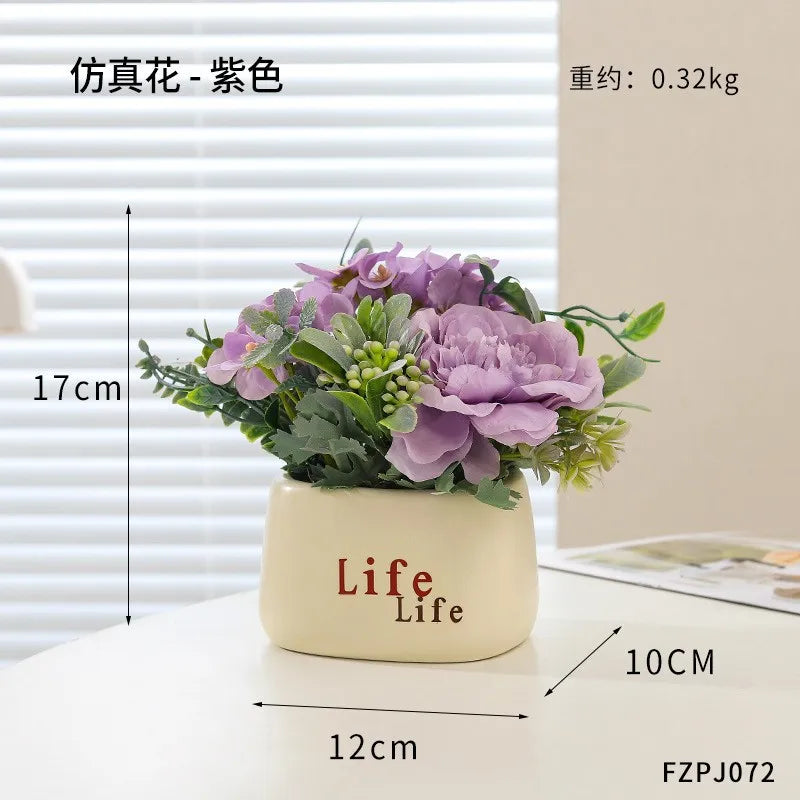 Sunflower Bonsai, Office Greenery, Living Room Home Decor, Ceramic Simulation Flower Ornaments