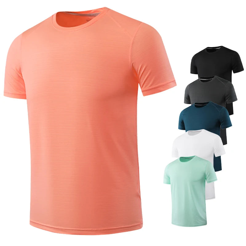 High Quality Athletic Dry  Sports Wear  Shirt  Cool Dry Polyester Spandex  Workout Gym Men Running T Shirts for Fitness Wear