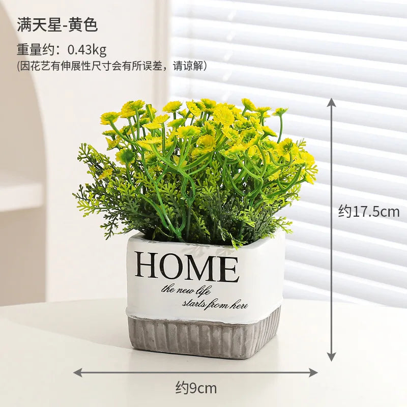 Sunflower Bonsai, Office Greenery, Living Room Home Decor, Ceramic Simulation Flower Ornaments