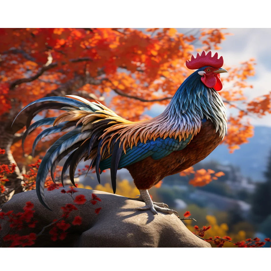 5D Diamond Painting Cock Picture Rhinestones Embroidery Home Decor Cross Stitch 30x40cm Animal Needlework Gift