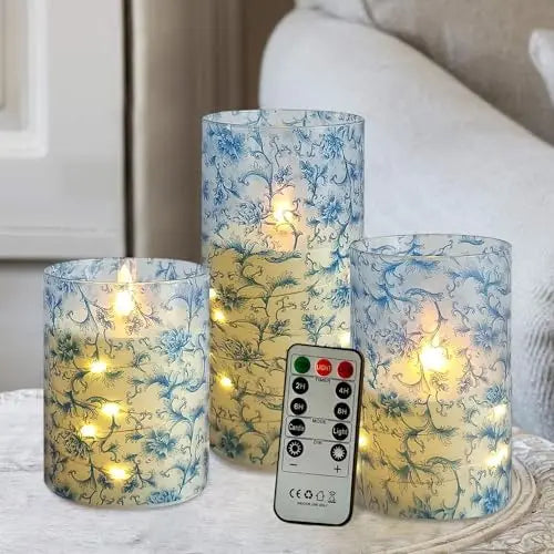 Set 3 bougies LED tournesol télécommande
