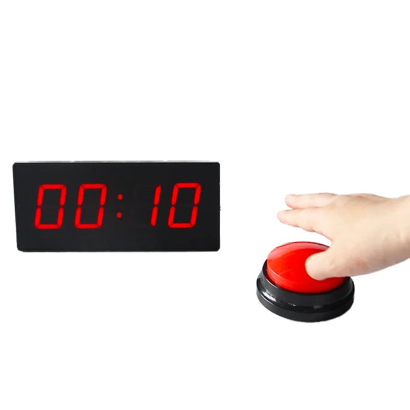 Popular Family Party Luck Challenge 10 Seconds LED Red Digital Countup Clock 10-second Game Timer Sports Entertainment