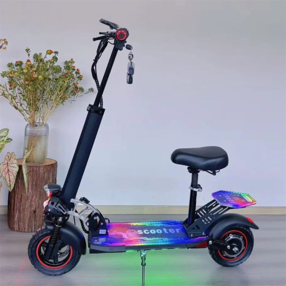 New Design High-Speed 500W Motor Adult Electric Scooter 36V 13Ah 10 Inch Big Two-Wheel Foldable Buy with LED Lights Manufacturer