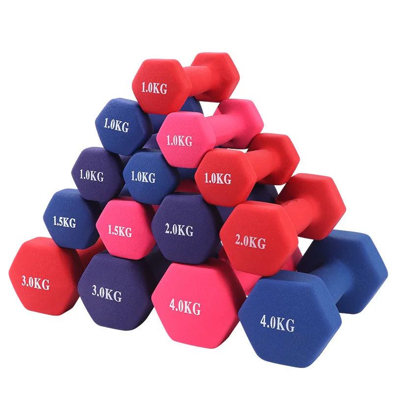 High Quality Stylish Lightweight Small Rubber-Covered Adjustable Anti-Slip Dumbbells Women's Bodybuilding Arms Exercise Tool