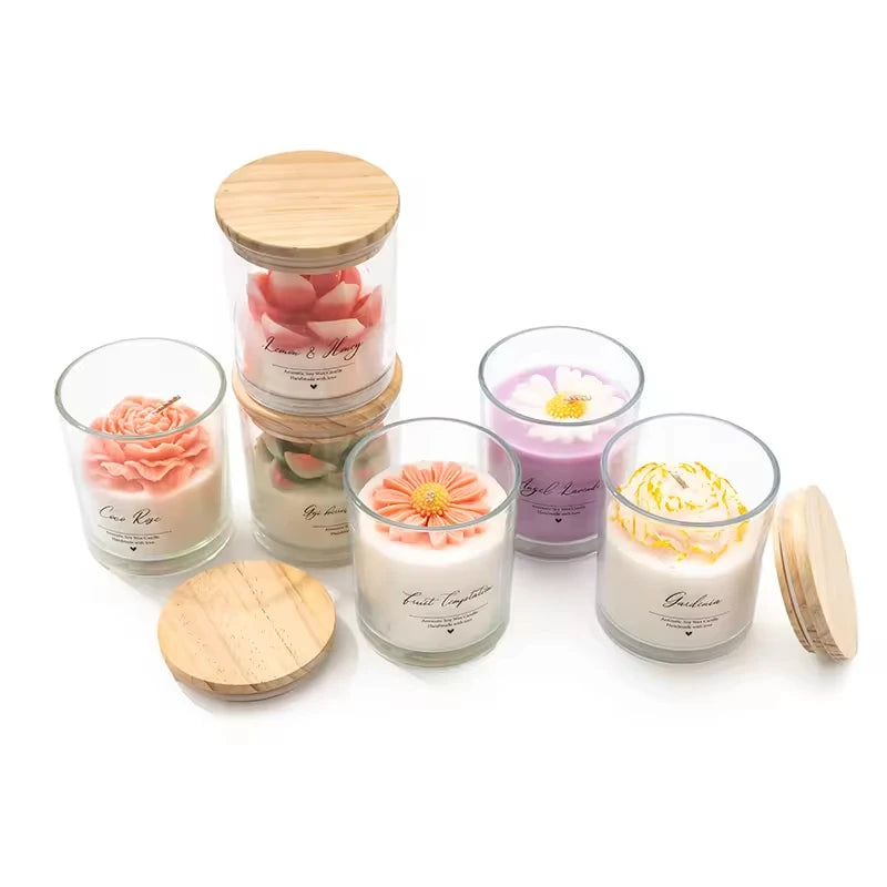 AIKUN 8 * 9cm Luxury Handmade Custom Logo Jar Gift Packaging Soy Wax Aromatherapy Candle for Home Decor Brands