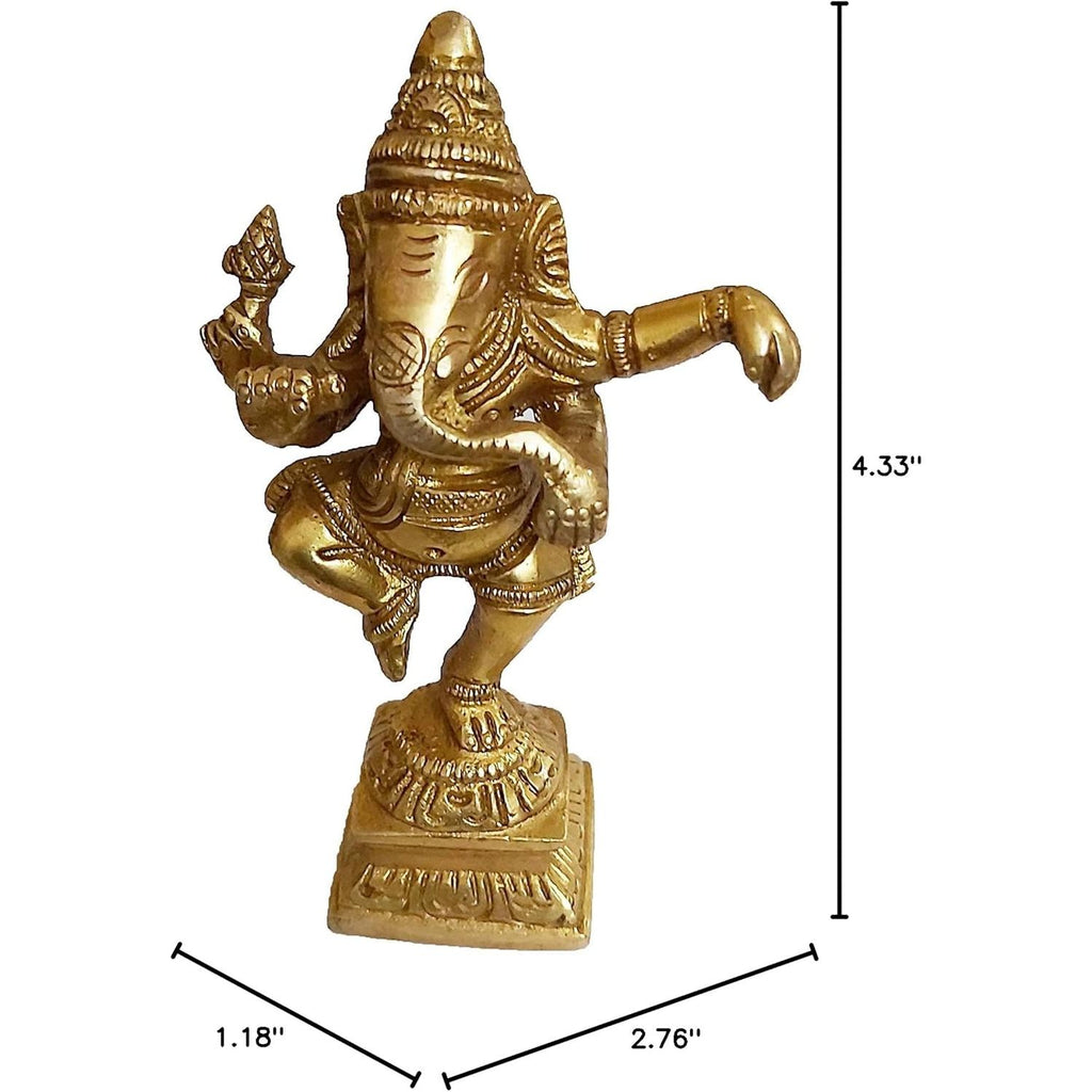 PARIJAT HANDICRAFT Shabby Chic Luxury Ganesha Statue Handmade Brass Hindu God for Home Decor Office Pooja Mandir