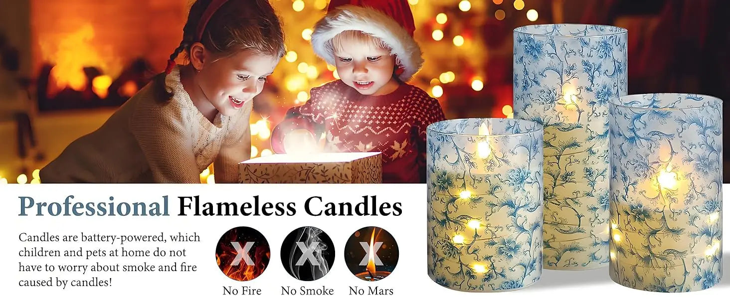 Bohemia Home Decor Set 3 Sunflower-Themed LED Pillar Candles Remote Timer Flameless Flickering 3D Wick Acrylic Recessed