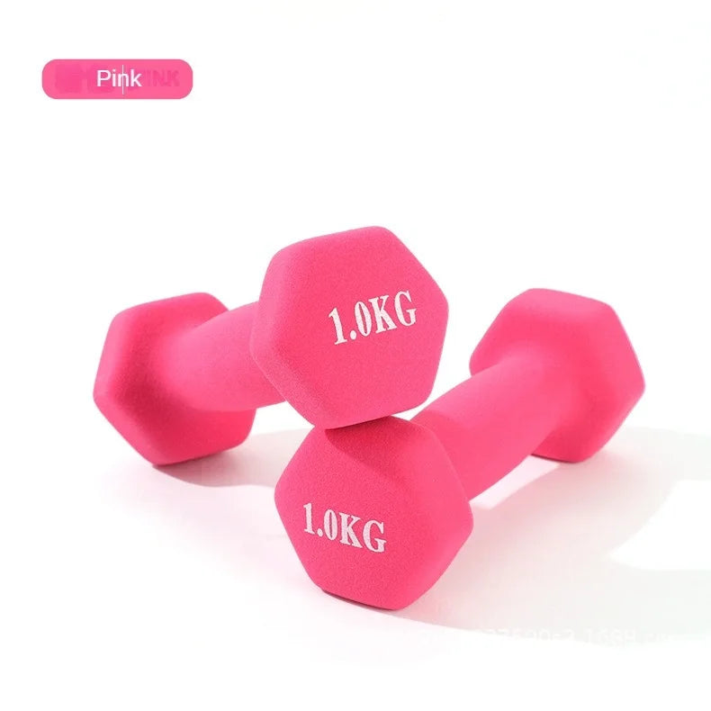 High Quality Stylish Lightweight Small Rubber-Covered Adjustable Anti-Slip Dumbbells Women's Bodybuilding Arms Exercise Tool
