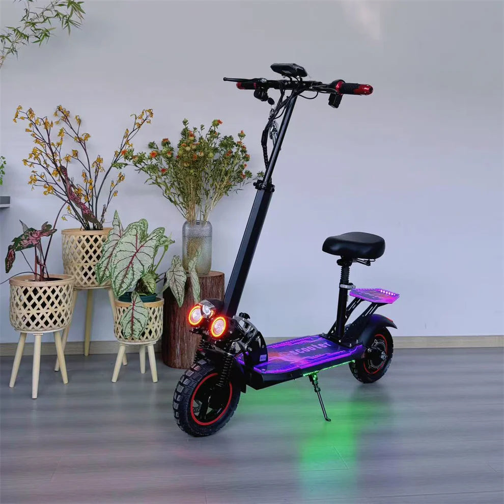 New Design High-Speed 500W Motor Adult Electric Scooter 36V 13Ah 10 Inch Big Two-Wheel Foldable Buy with LED Lights Manufacturer
