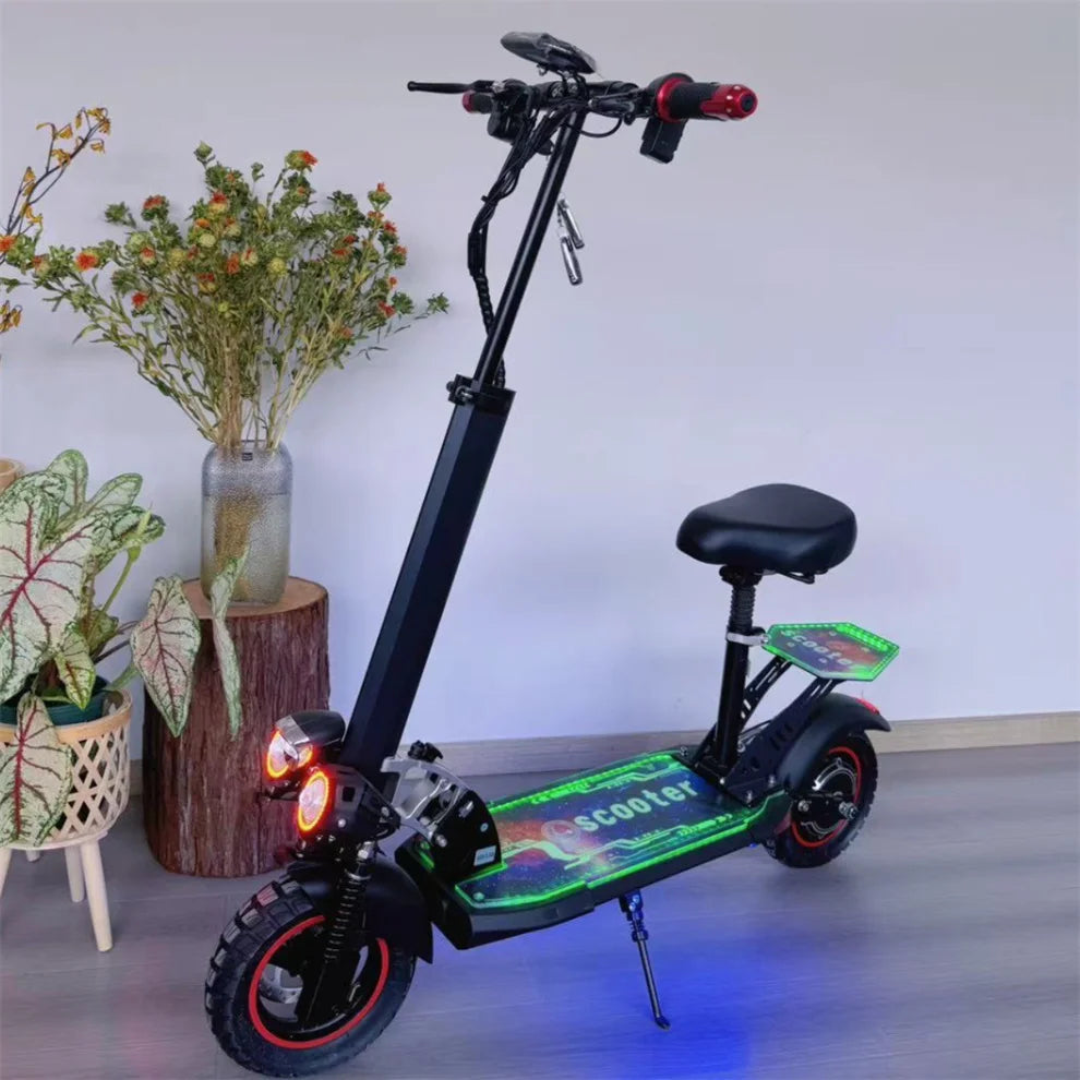 New Design High-Speed 500W Motor Adult Electric Scooter 36V 13Ah 10 Inch Big Two-Wheel Foldable Buy with LED Lights Manufacturer