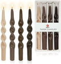 Unscented Spiral Taper Candles  Gradient Coffee Candle Sticks 4 PCS Twisted Candle for Home Decor Decor Wedding Decorations