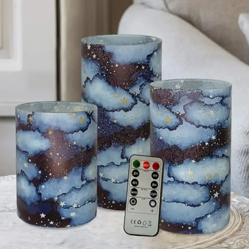 Set 3 bougies LED tournesol télécommande